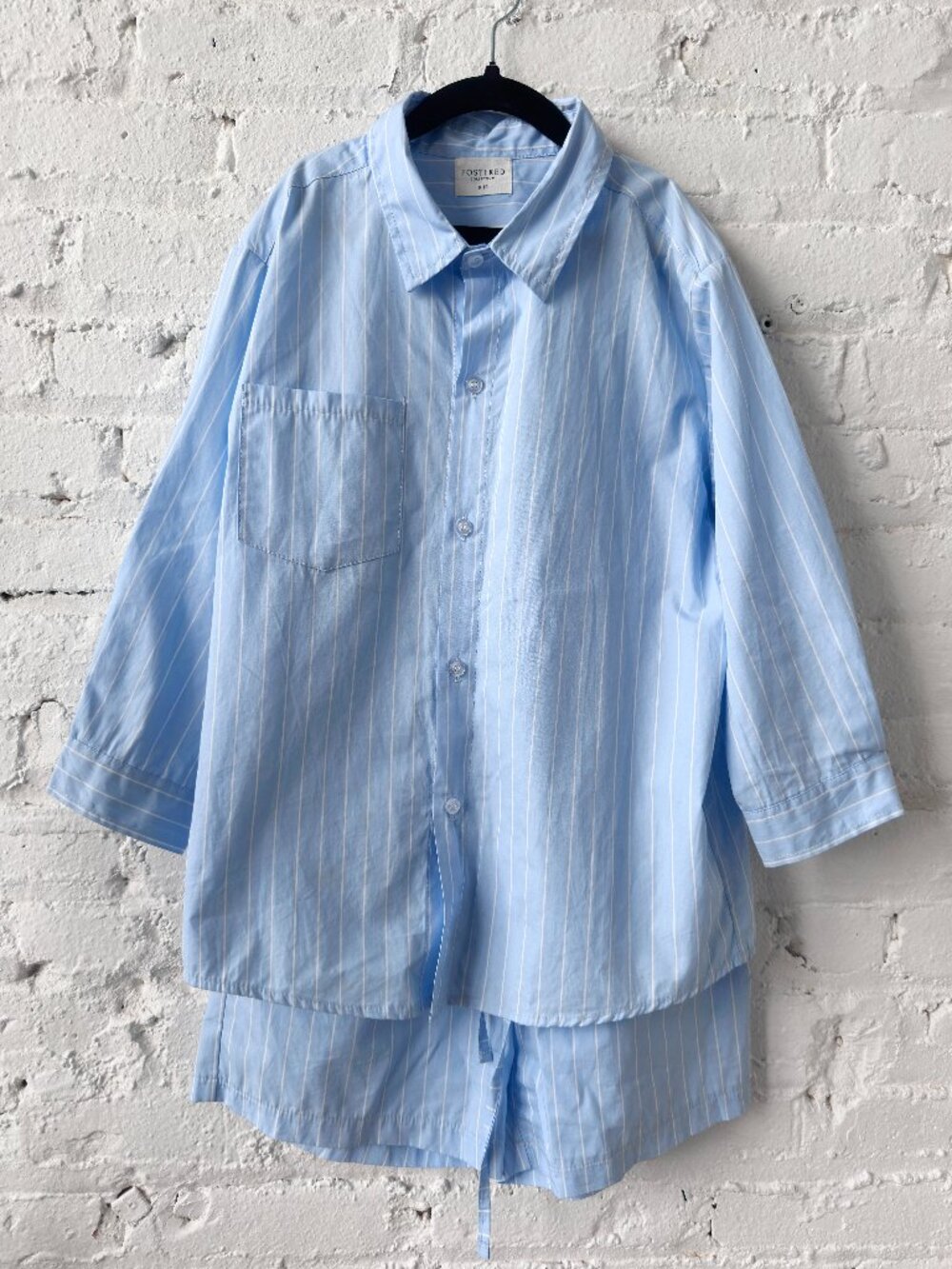 Kids Fostered Collection Blue Striped Shirt & Shorts Set Size 8-10